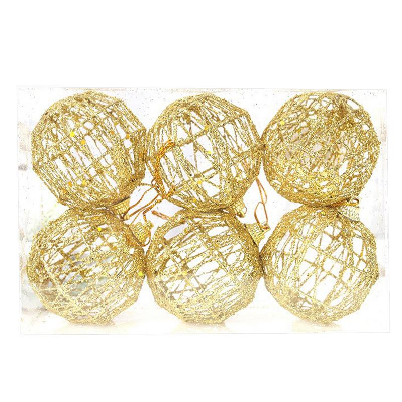 Glitter Christmas Ball Ornaments Hangable Christmas Tree Decorations Kids Toy Balls Home New Year Party Decor Supply