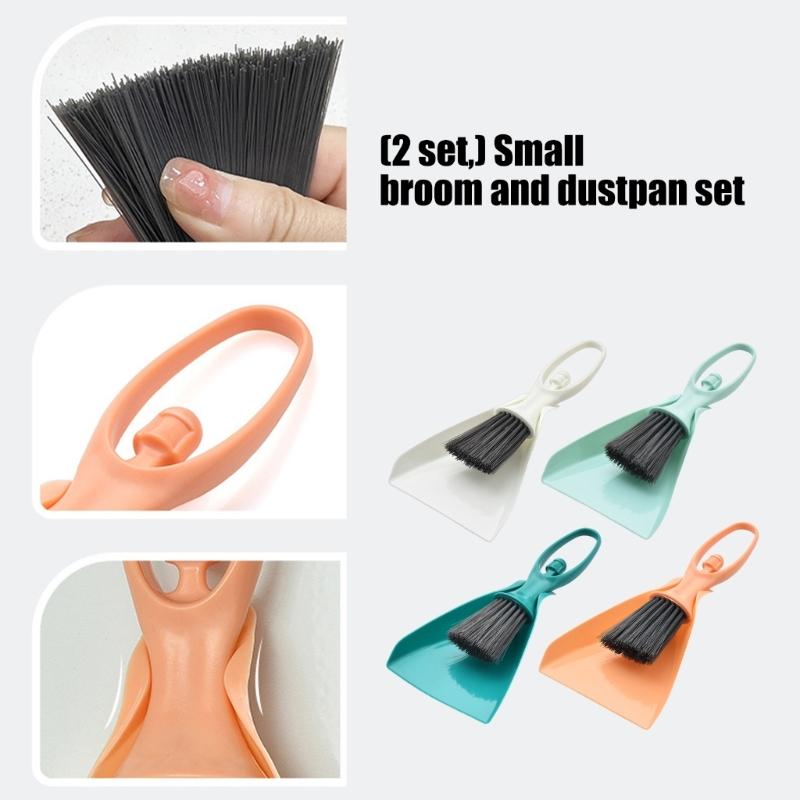 2 Pack Space Efficient Cleaning Set Not Slip Handle Dense Design For Desktop Small Districts Maintenance