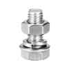 uxcell Hex Thread Bolts, Nuts, and Flat Lock Washer Kit, M8 x 20mm, 304 Stainless Steel, Fully Threaded Hex Bolts, Set of 4