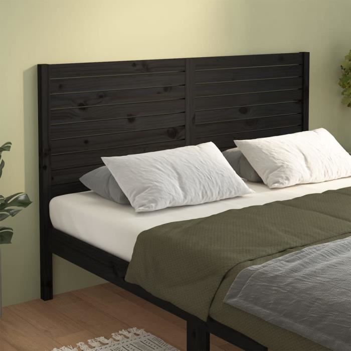 VidaXL Headboard Black 156x4x100 Cm Solid Pine Wood 819029