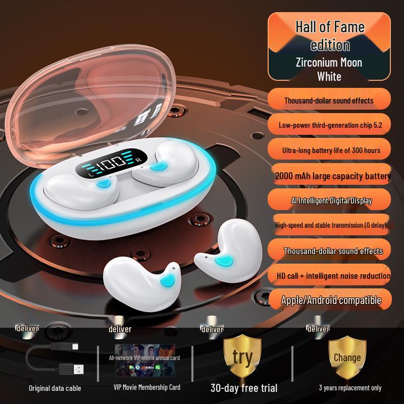 X55 Bluetooth Sleep In-Ear Mini Earphones with Digital Display for Gaming