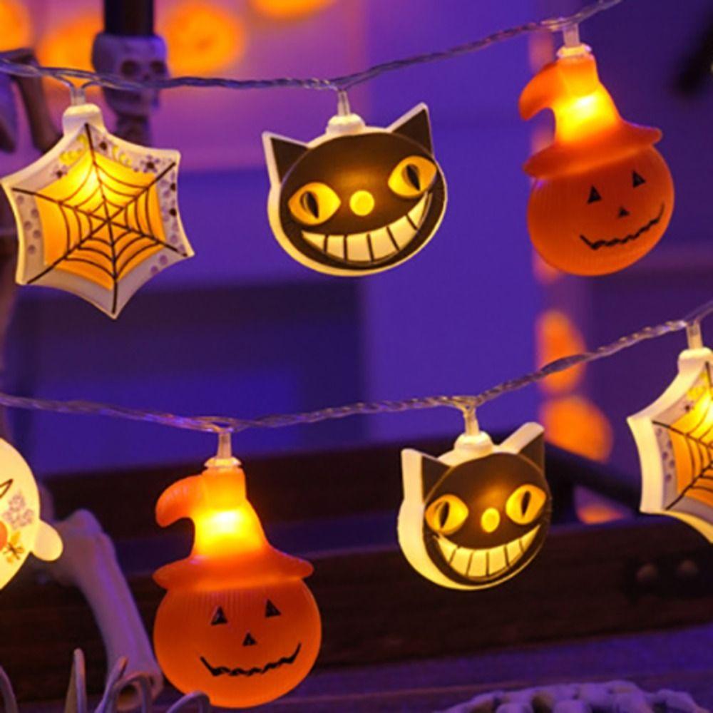 Pumpkin Halloween LED String Lights 1.5/3Meters Halloween Party Props Ghost Lamp String  Indoor