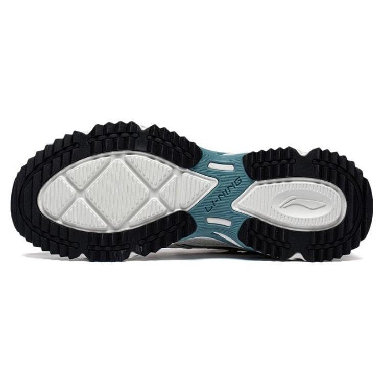 New LiNing Pick Up The Light Anti Slip And Wear Resistant Breathable Low Top Running Shoes Men's White Gray Green