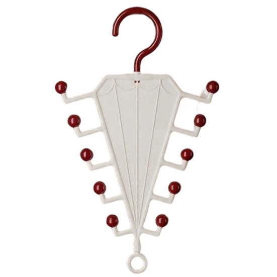 V-Shaped Hanging Rack with 10 Hooks Double Sided Hanger 360° Swivel Hook Closet