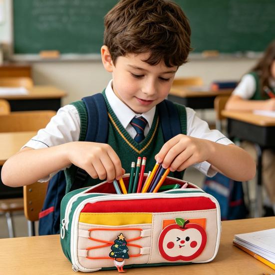 Käseförmiges Federmäppchen für Schüler Große Kapazität Schreibwarentasche für Mittel- und Grundschule Multifunktional Einzigartiges Geschenk für den Schulanfang