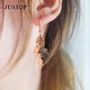 French New Style Fresh Leaf-shaped Tassel Earrings