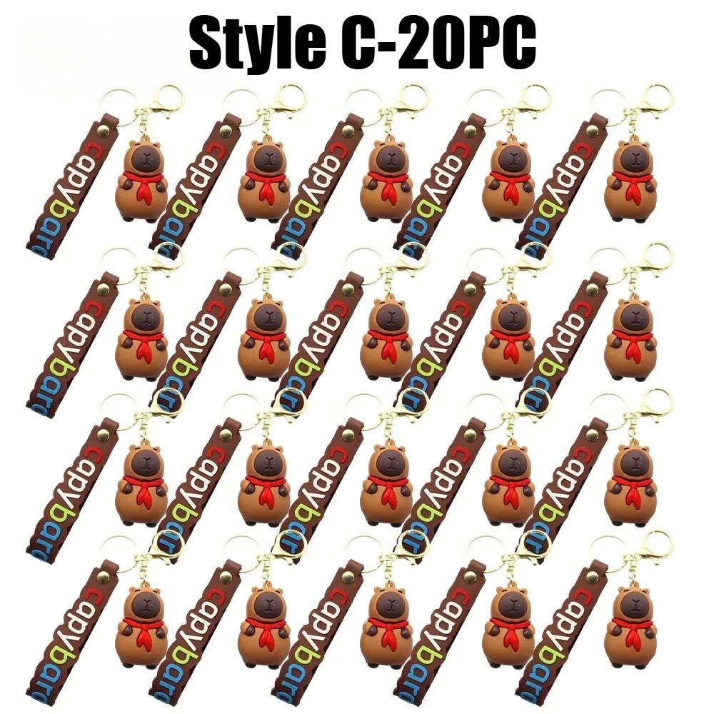 Adorable Capybara Key Ring 3D Capybara Figurine Bag Clip Decor for Children School Backpacks and Automotive Keychains