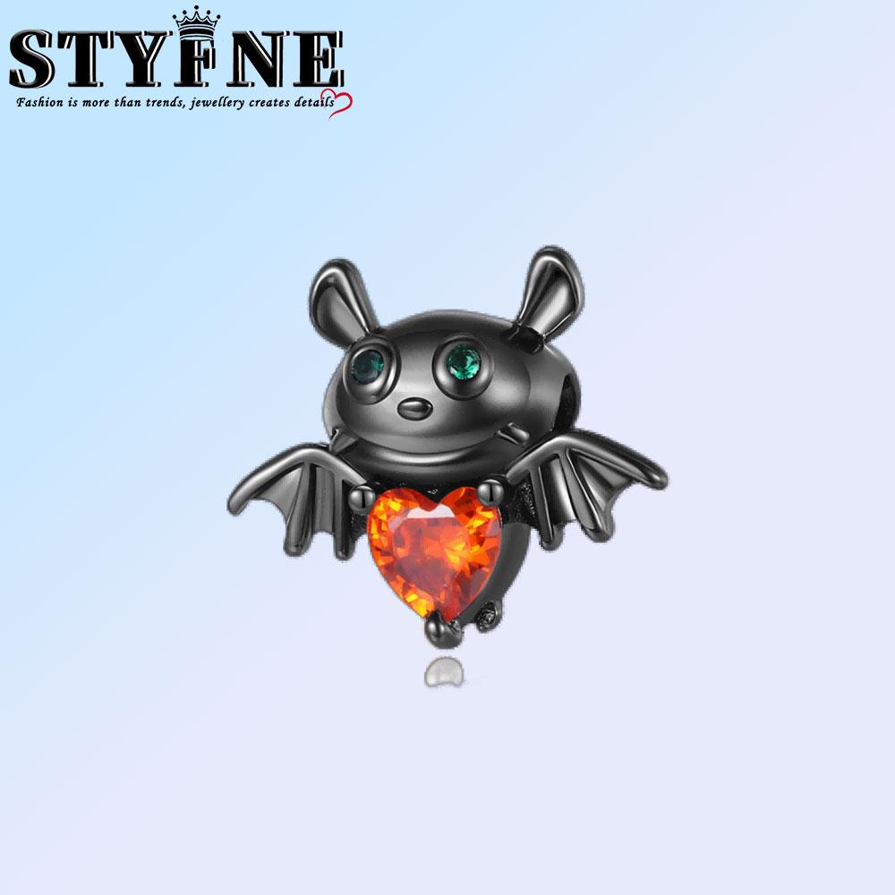 Copper Black Charm Cute Panda Bat Beads Suitable For Diy Birthday Party Gift Jewelry Bracelet Accessories