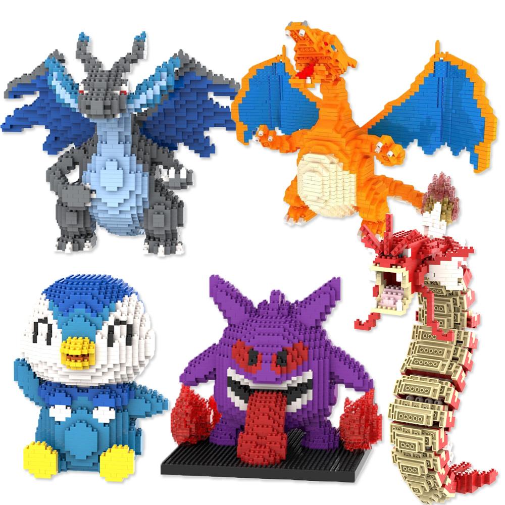Pokemon Micro Building Block Pikachu Psyduck Gyarados Charizard Squirtle Model Diamond Brick Figure Model Toys for Birthday Gift