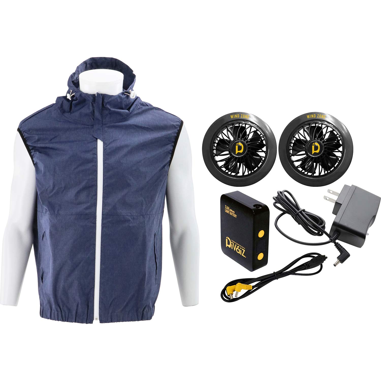 

[SK11] Air Conditioned Clothes Air Conditioned Hooded Vest Heather Navy M