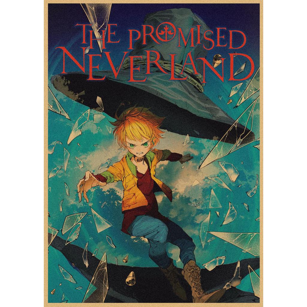 The Promised Neverland Anime Retro Kraft Paper Poster - Decorative Wall Art