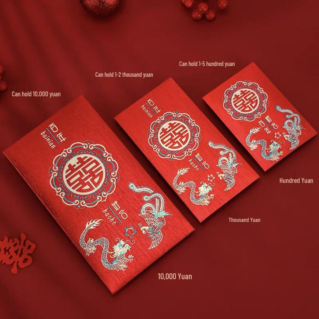Retro Chinese Wedding Lai See Envelopes: Customizable Red Envelopes for Special Occasions
