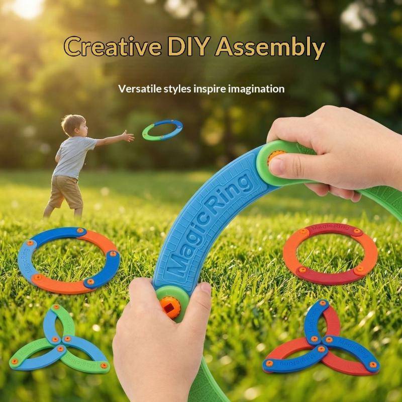 Portable Lightweight Flying Ring Wind Resistant Educational Flying Toys High Speed Folding Boomerangs Kid