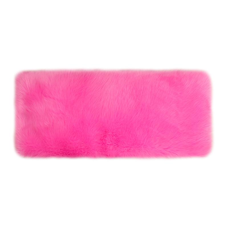 Solid Color Plush Imitation Wool Floor Mat for Living Room, Bedroom, or Bay Window