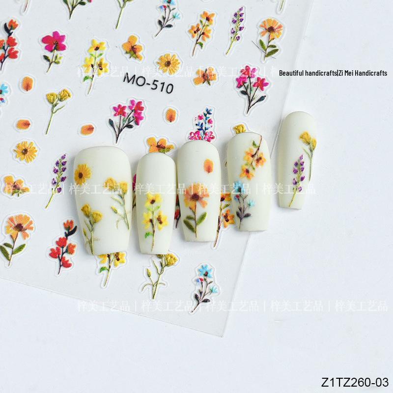 

Kasuga 2025 Wildflower Daisy 3D Nail Stickers - Wearable Floral Petal Decals
