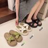 New Chinese style slippers women's summer wear 2025 new muffin platform one-word drag beautiful holiday sandals