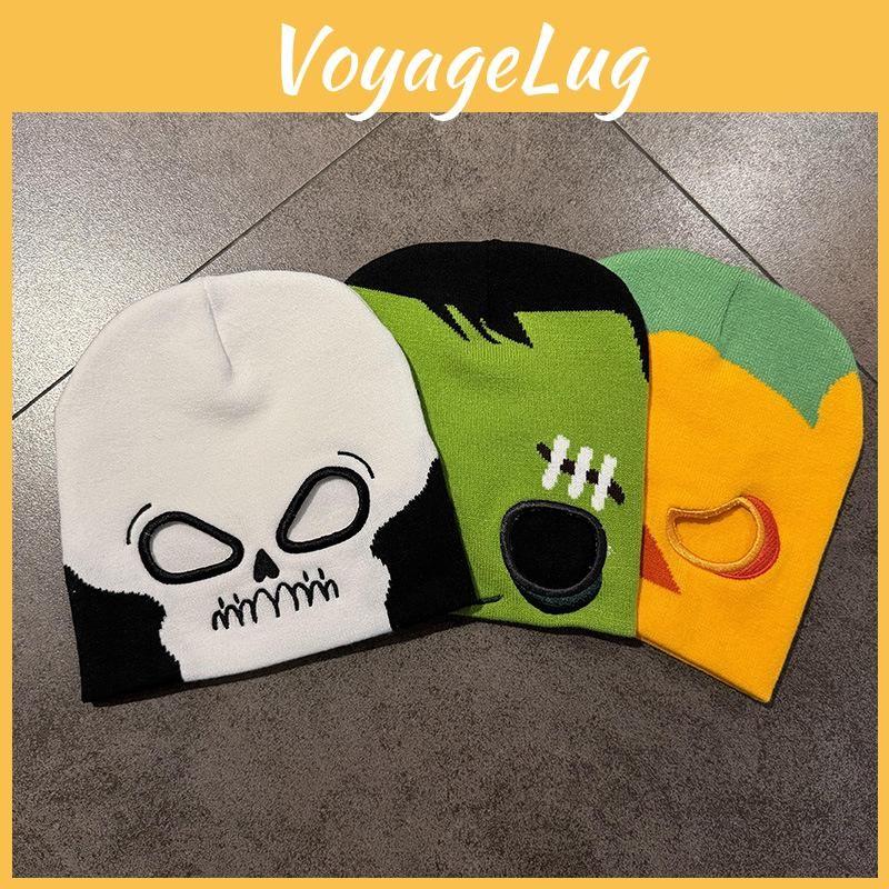 Pumpkin Skull Halloween Pattern Knitted Cap With Show Eyes Fashion Casual Hat