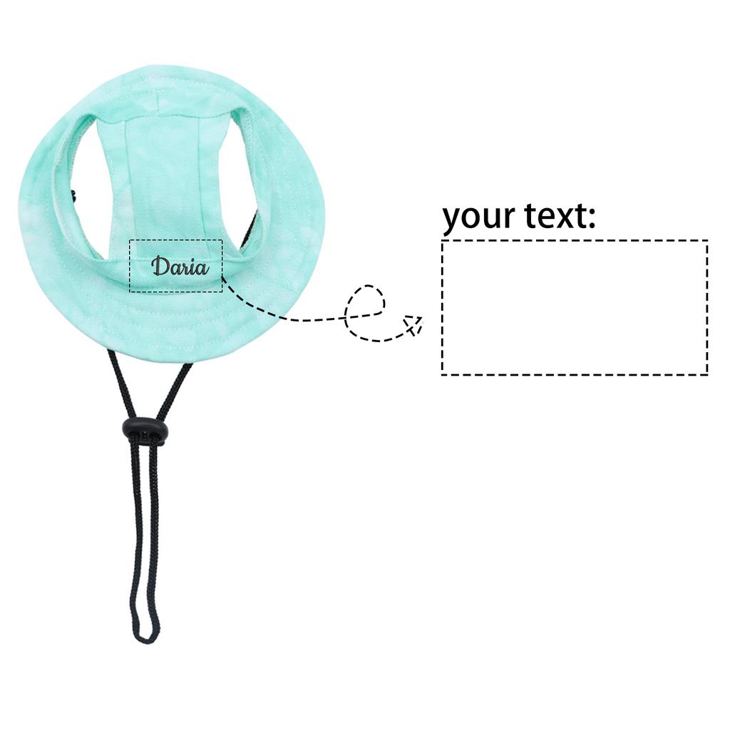 Personalized Custom Embroidery Pet -shedding Exposed Ears Adjustable Rope Buckle Bucket Hat Cat Dog Sun Hat Small Dog Sun Hat