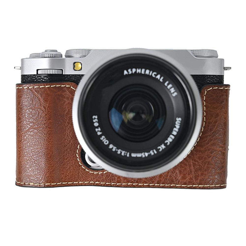 For Fujifilm X-M5 Camera Case Large Cutout Litchi Texture PU Leather Protective Cover A