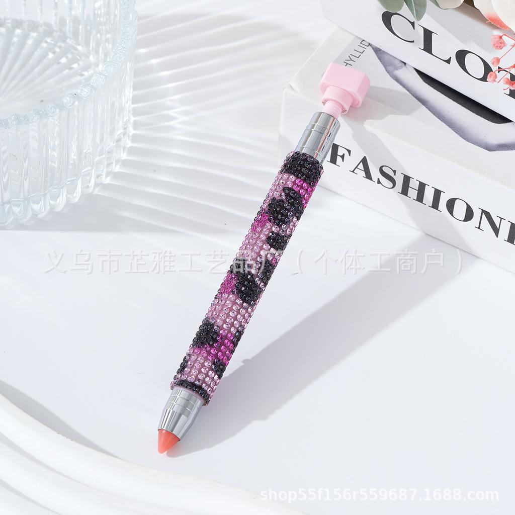 Diamond-encrusted nail art tools Double-head point pen wholesale Rotary push-pressing mud Sticky drill point pen Wave point drill pen
