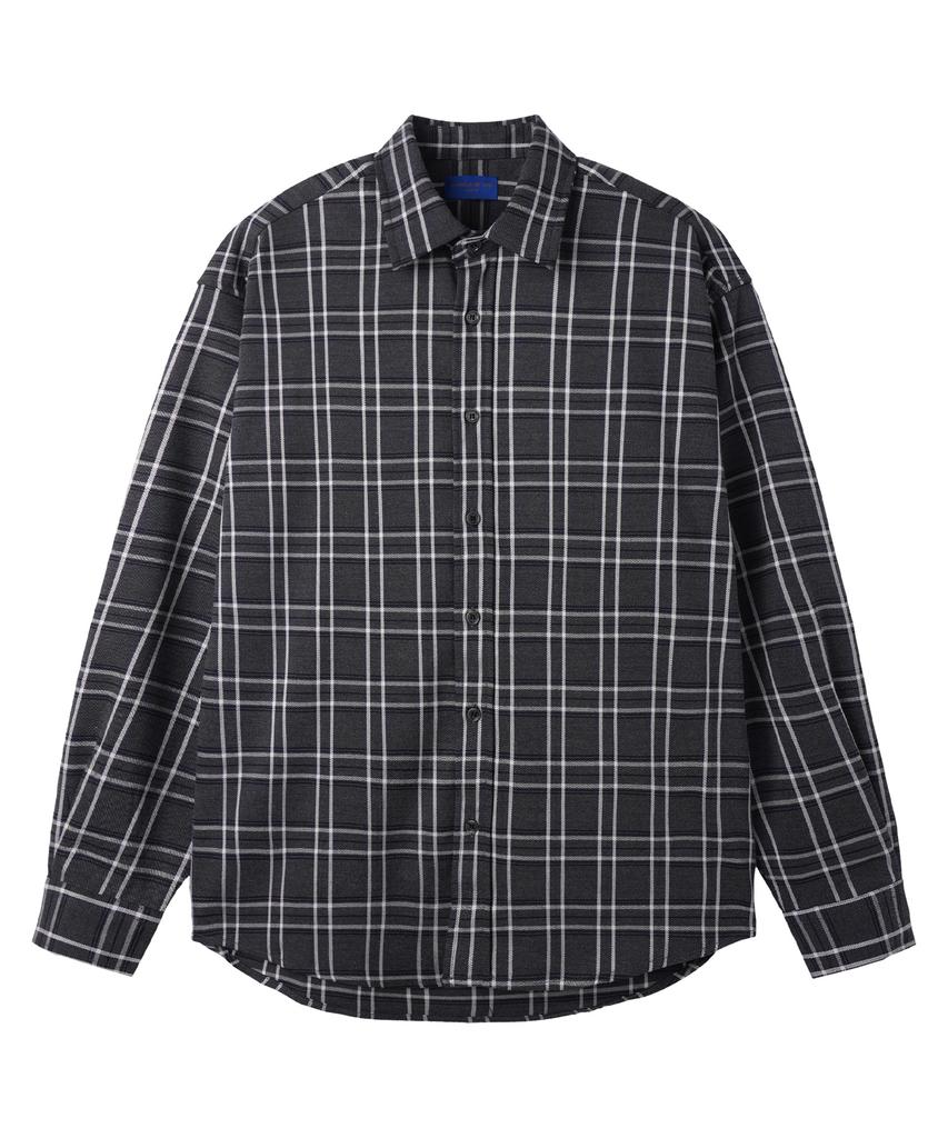 ALVINCLO [De Luxe] Unisex Semi-Oversized Long Sleeve Check Pattern Shirt Dlx1271 (4 Colors)