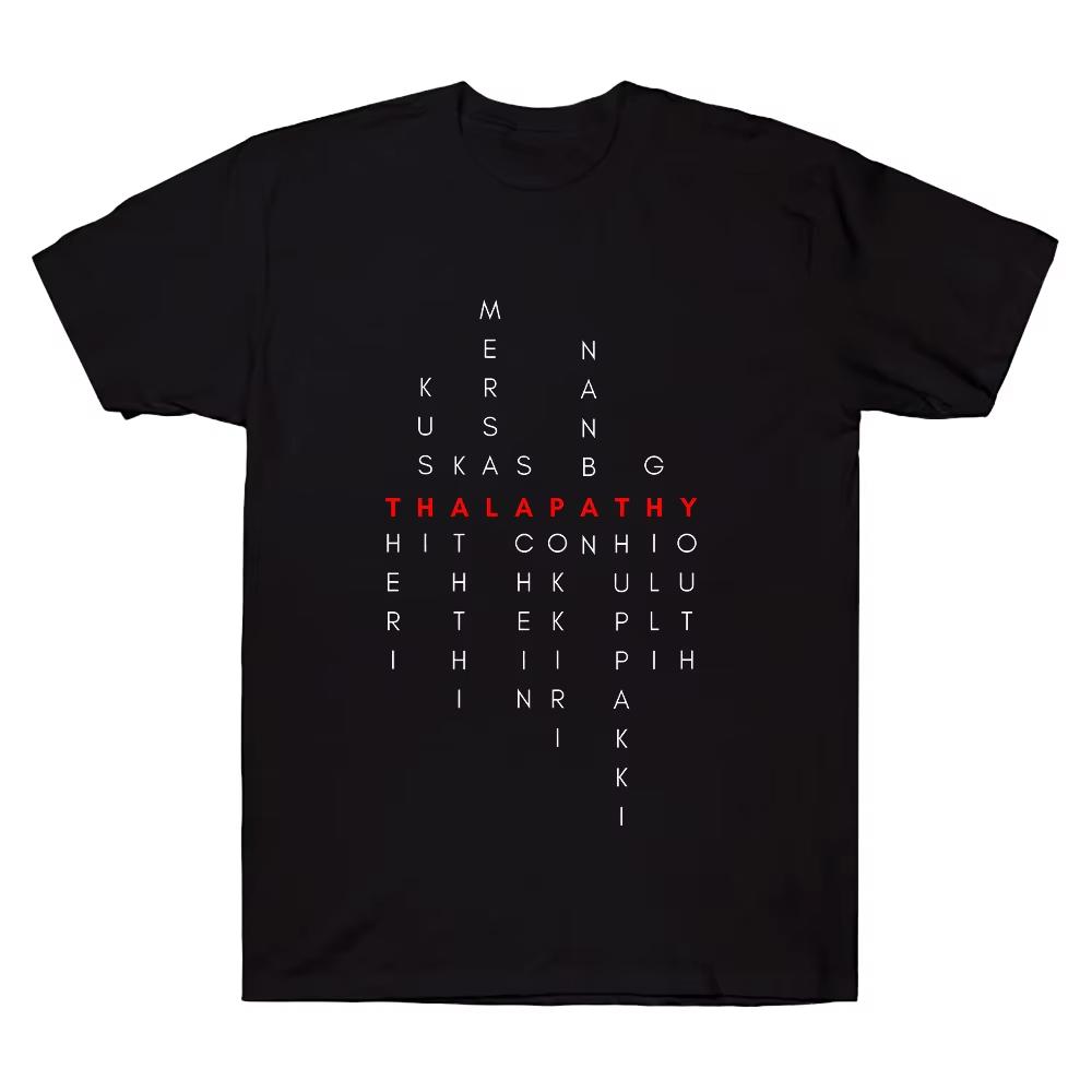 

Thalapathy Vijay Tamil Movie Titles Red Classic T-Shirt Vijay Merch T Shirts2026 new Fashion pure Cotton Vintage Clothing Uni... S разноцветный