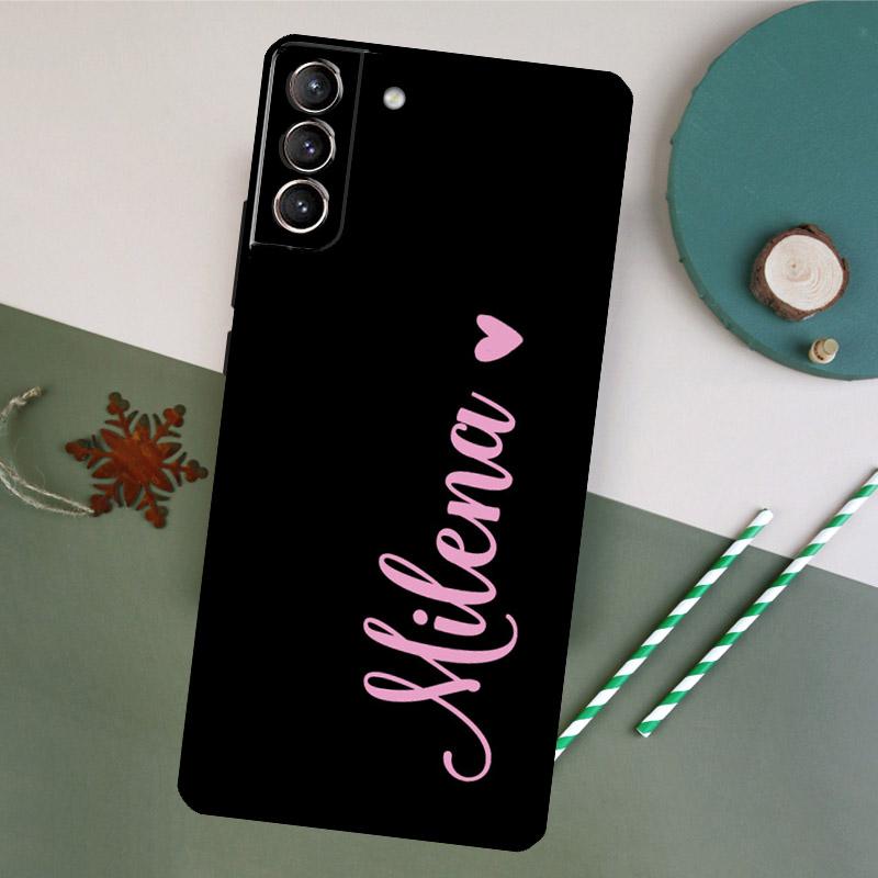 PERSONALISIERTE NAMEN CUSTOM HOCHZEIT Hülle Für Samsung Galaxy S23 S22 Ultra S20 S21 FE S8 S9 S10 Plus Note 10 20 Ultra Rückseite