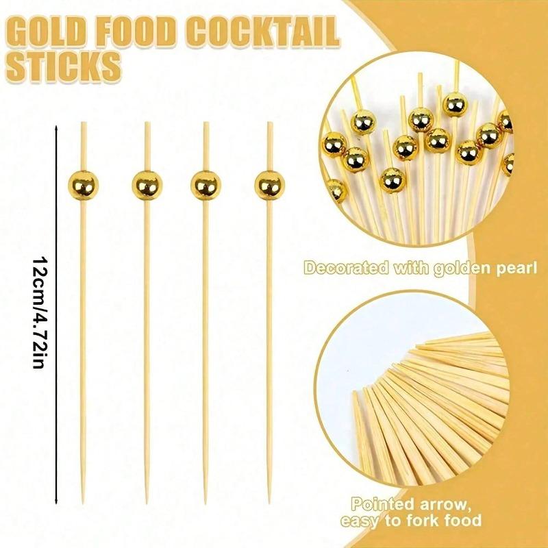 Fruit Skewers, Bamboo Sticks, Flower Picks, Fruit Kabobs, Creative Art Toothpicks, Cocktail Decorated Bamboo Sticks, Cake & Burger Art Forks