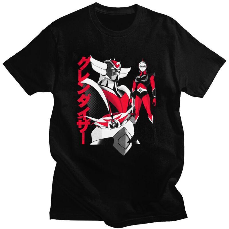 Custom Goldorak Gurendaiza T Shirts for Men Pure Cotton Tee Tops Anime Ufo Robot Goldrake Tshirts ShortSleeve Tshirt Clothes