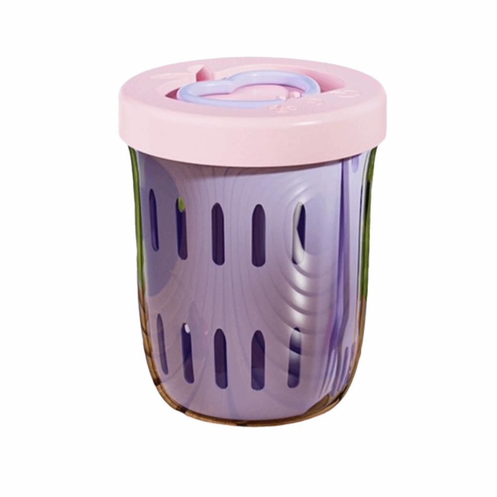 Salad Cup Double-layer Fruit Salad Cup Double Layer Yogurt Oat Cup Fruit Storage Jar  Outdoor розовый