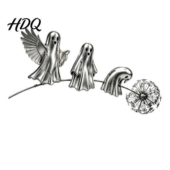 Unique Garden Art for Halloween Ghost Stake Rustic Yard Decor with Dandelion Accent Landscape Metal Sculpture Lawn Patio Flower Bed And Backyard