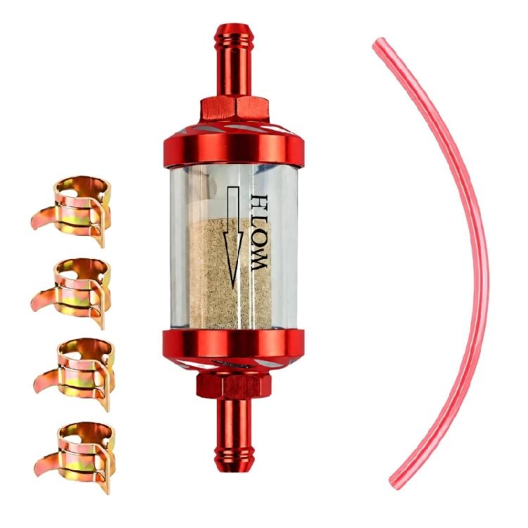 Inline Gas Line Filter and Hose Kit with Filtration Element for Recreational Vehicle Maintenance and Replacement Work