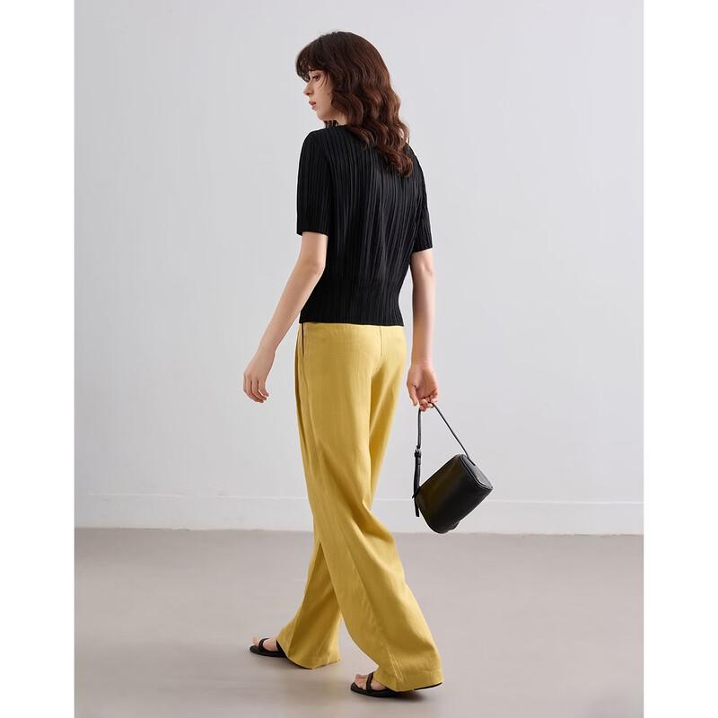 Demana Women's Linen-Lyocell Blend Wide-Leg Pants