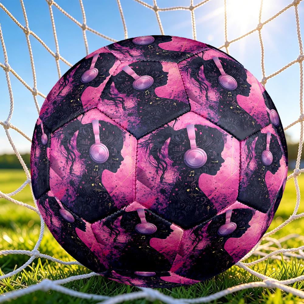 1pc Music Dreams Standard Size 5 Wear Resistant Football, Indoor Outdoor Soccer Ball for School Park Grass Training & Daily Zq71012