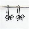Stylish Bowknot Design Metal Bathroom Curtain Hook with Roller Beads and Rustproof Coating for Glidings