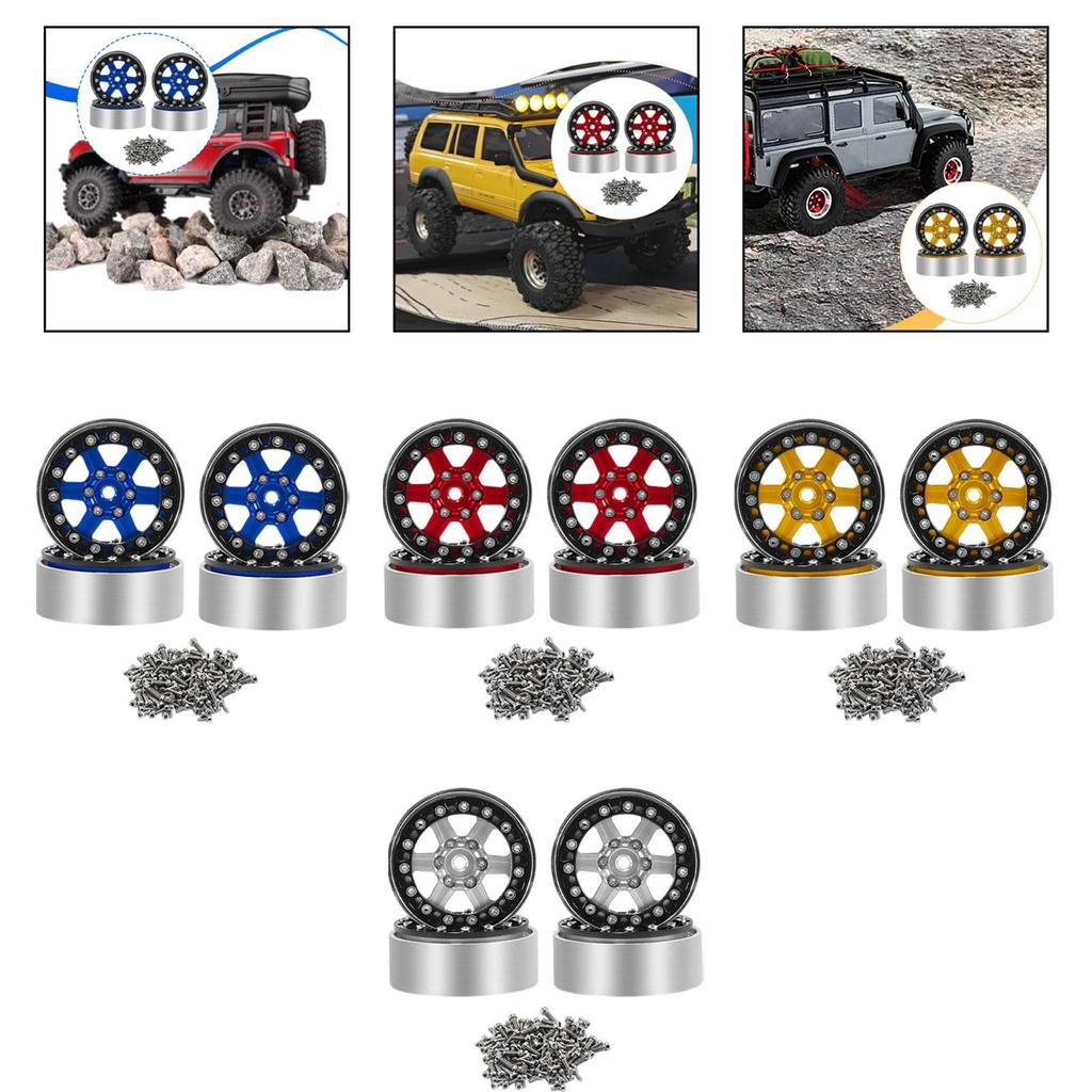 RC Car Part Toy Car Wheel Rims Aluminum Alloy Sturdy Replacement Accessories for