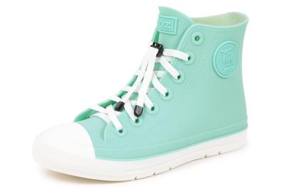 Mozu Rain Rubber TPE with Colorful Ice Cream Size 23cm Shoes, Shoelaces, Eco-Friendly Sneakers, High-Top, Junior/Women's, Insoles, Mint,