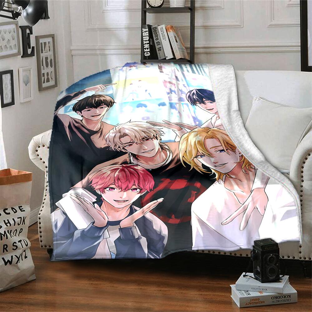 1pc Blanket - Kpopo Plave Print Design,Lightweight Blanket for Sofa,Bed- Soft &Warm,Gift for All Seasons
