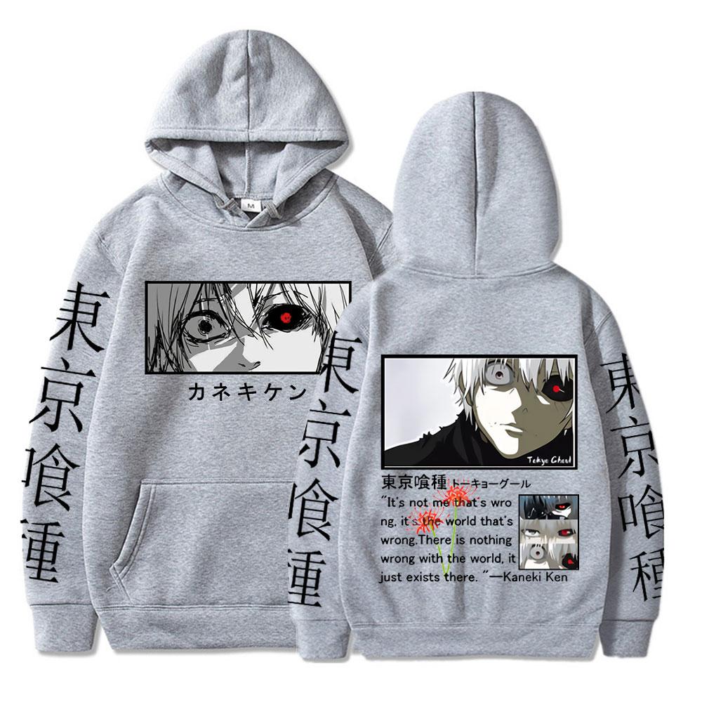 Anime Tokyo Ghoul Kaneki Ken Graphic Hooded Sweatshirt Casual Oversized Pullovers Men Women Hip Hop Gothic Hoodies Streetwear