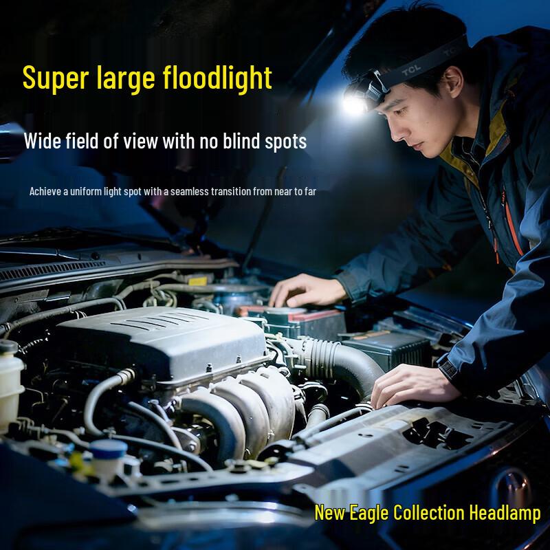 TCL Outdoor Headlamp with Strong Light, Long Endurance, and Dual Battery