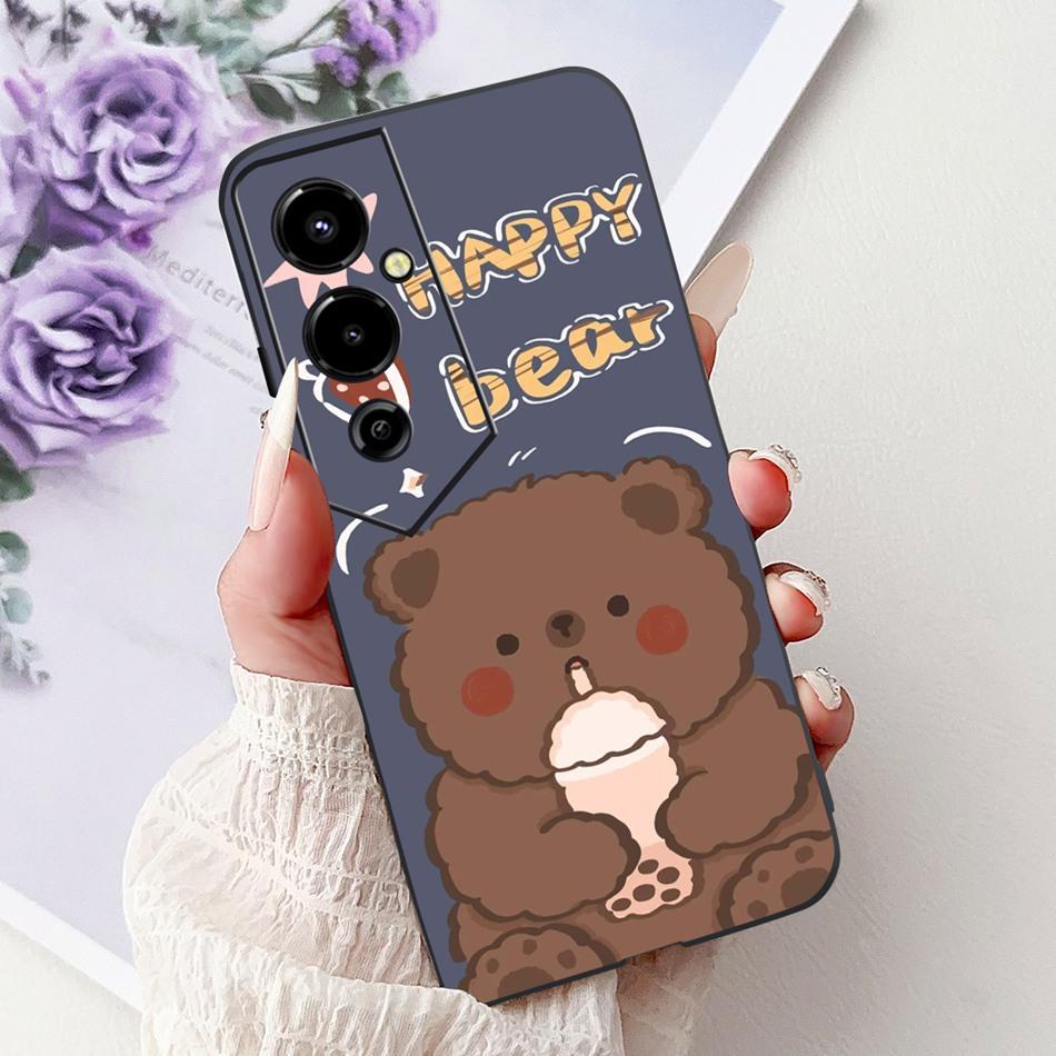 Für Tecno Pova 4 Pro Pova4 Elegantes Blumiges Katzen Handyhülle Für Tecno Pova 4 4Pro LG8n LG7n Klare TPU Silikon Weiche Hüllen Stoßfänger