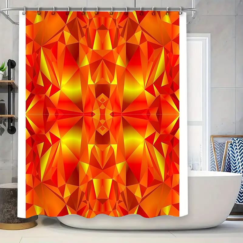 

Geometric Shower Curtain Modern Abstract Art Bathroom Decor Waterproof Liner Farmhouse Pattern Backdrop Washable Extra Long W60H190(CM)-1 Pcs