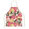Printed color apron Home Cooking Baking Kitchen anti-stain and anti-oil  linen adult bib household cleaning tools