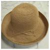 Used Helen Kaminski Raffia Hat Women's Straw Hat Crochet Wide Brim Hat Brown