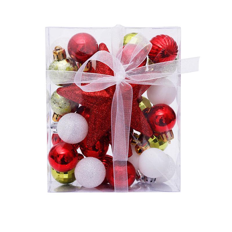 16-Piece Champagne Gold & White Christmas Tree Hanging Ornaments Set