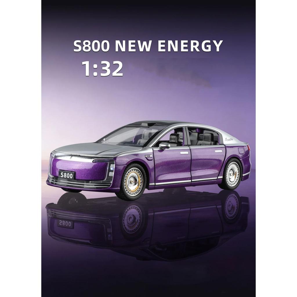 1/32 MAEXTRO S800 Alloy Luxy Model Diecast Metal New Energy Car Vehicles Car Model High Simulation Sound and Light Kids Toy Gift