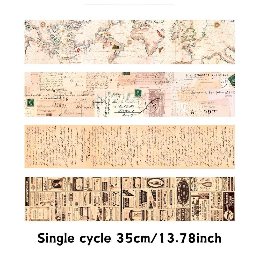 2/3 Rolls Retro Masking Tape, Vintage Map Washi Tape for Scrapbooking, Journaling, Gift Wrapping, Album Decoration YMY