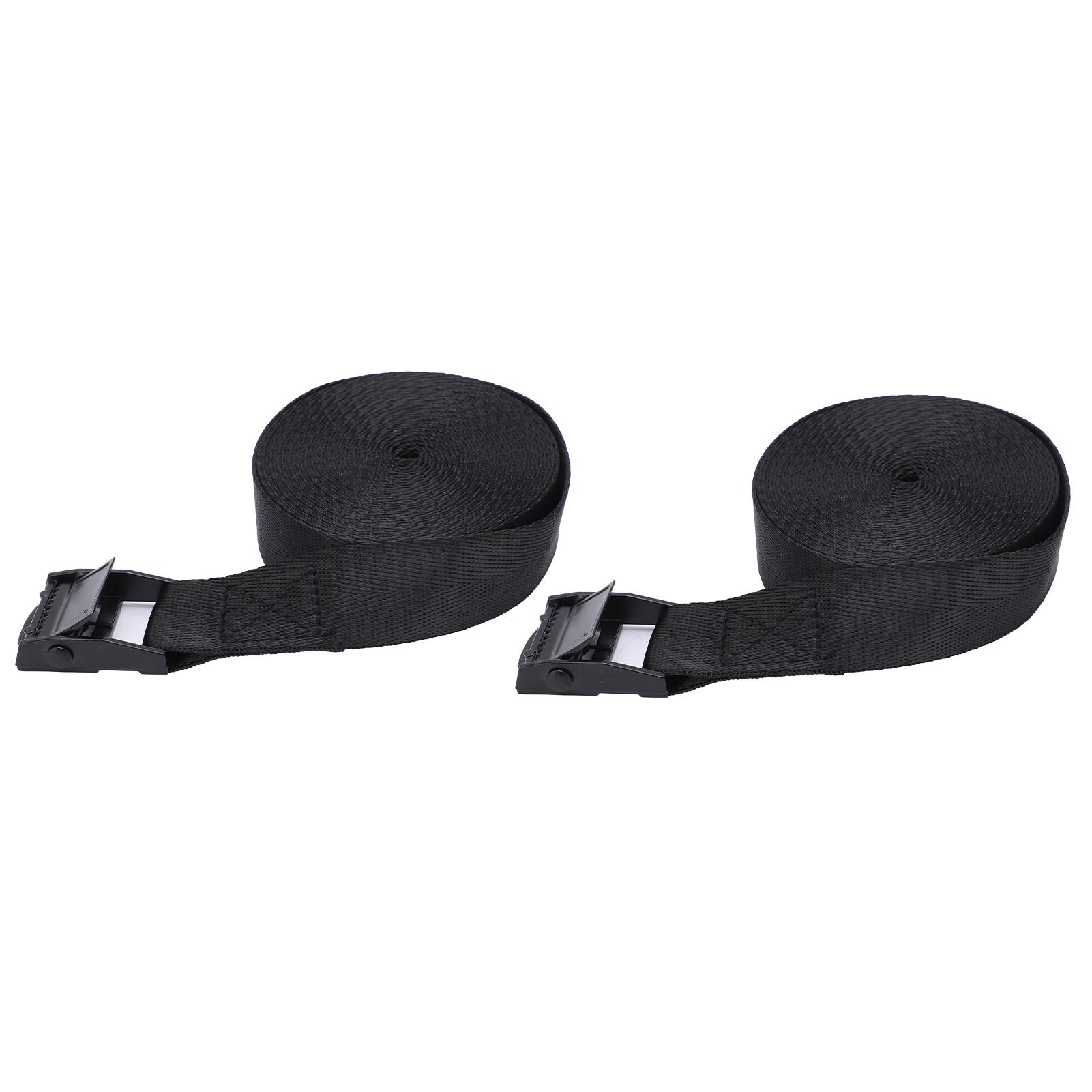 2pcs Tie Down Strap Black Zinc Alloy Press Buckle Bandage 25mm Binding Tightening Rope