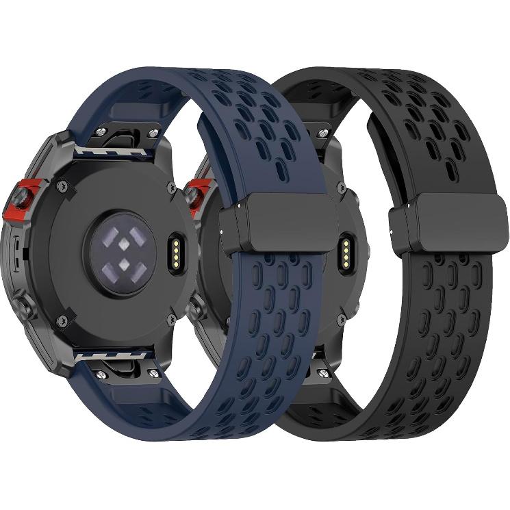 Chofit Intended for Garmin Fenix 8 43MM/8 47MM/8 51MM,Fenix 7/7S/7X,Fenix 6/6S/6X Watch Bands Air Holes Silicone Sport Strap Wristbands Quick Fit