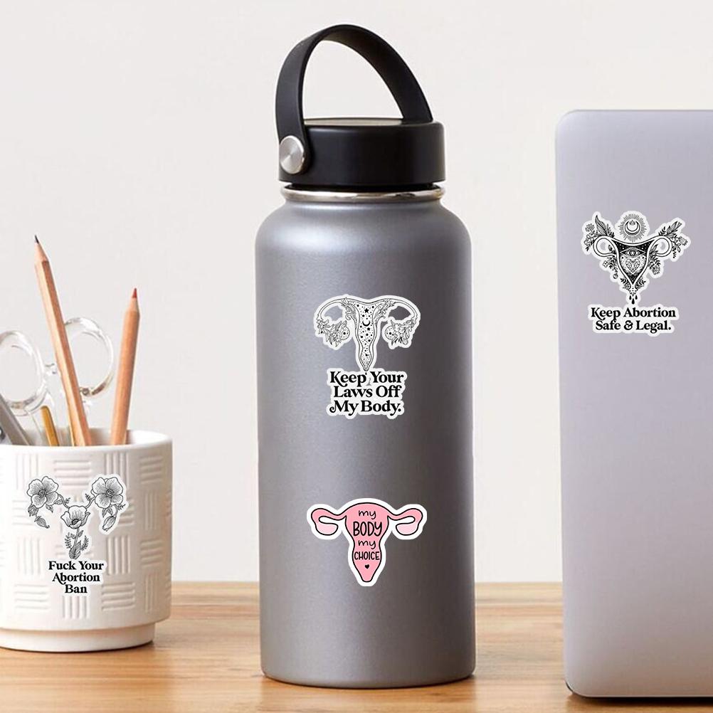 5 Pcs Uterus Sticker Waterproof Vinyl Decals Stickers Women S Reproductive Rights Decal for Laptop Car Phone Water